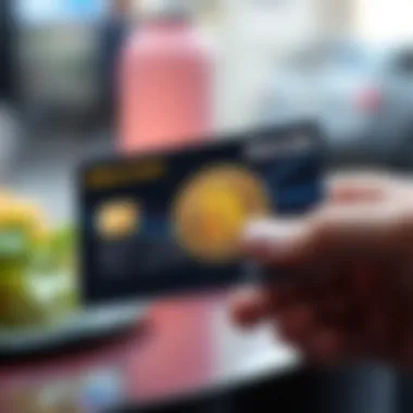 Illustration of Bitcoin card payment concept