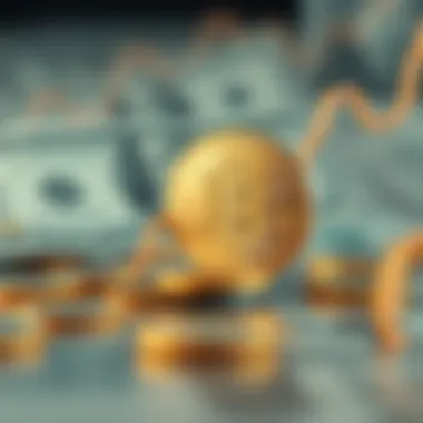 Dollar and Bitcoin correlation visual representation