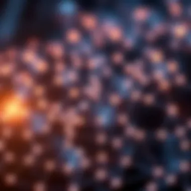 Blockchain Technology Visualization Digital representation of blockchain technology connecting various nodes