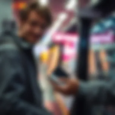 User interacting with a digital wallet