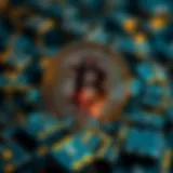 A conceptual representation of blockchain technology powering cryptocurrencies