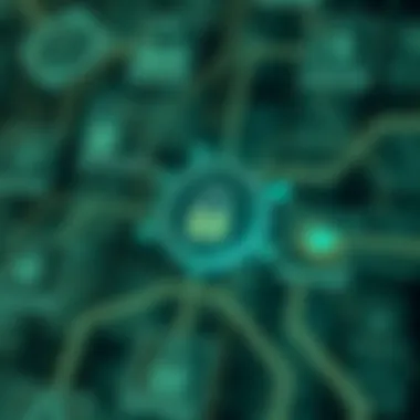 Diagram illustrating blockchain technology and its connection to identity security