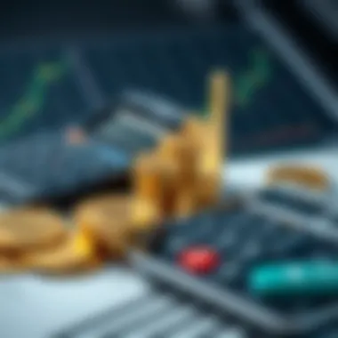 Calculator and coins symbolizing investment strategies