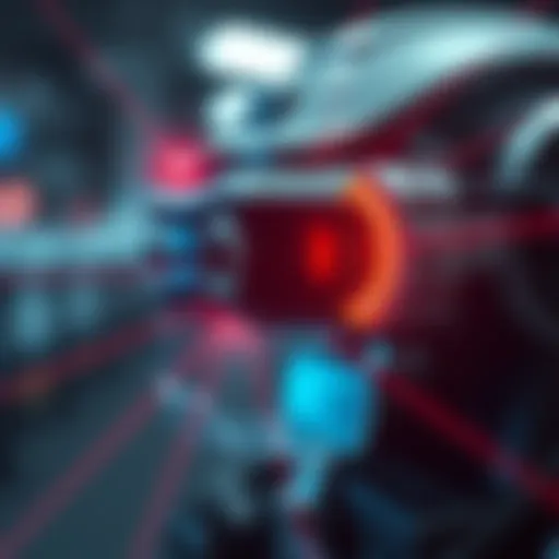 A futuristic depiction of laser technology enhancing vision