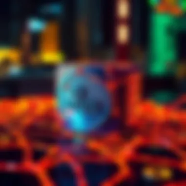 Blockchain Scalability and Efficiency Illustration of blockchain technology showcasing Ronin's scalability and efficiency.