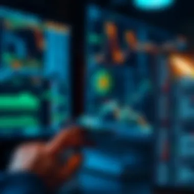 User analyzing cryptocurrency data on a digital device